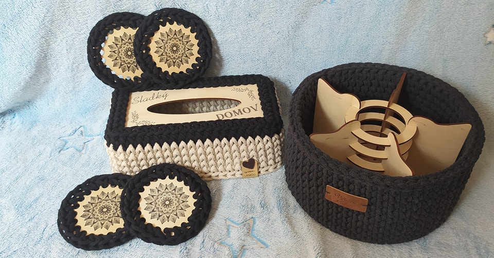 úložný box, podtácky, box na kapesníky