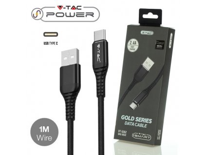 V-TAC POWER USB kábel USB-C 1m čierny