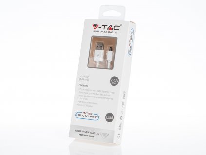 V-TAC POWER USB kábel micro USB 1,5m biely