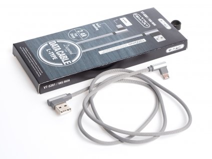 V-TAC POWER USB kábel MICRO-USB 1m sivý