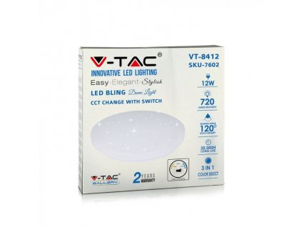 V-TAC LED svietidlo 12W hviezdny kryt 3v1 teplá + denná + studená biela