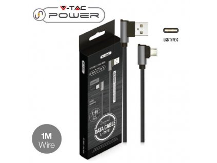 V-TAC POWER USB kábel USB-C 1m čierny L