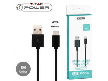 V-TAC POWER USB kábel MICRO-USB 1m čierny