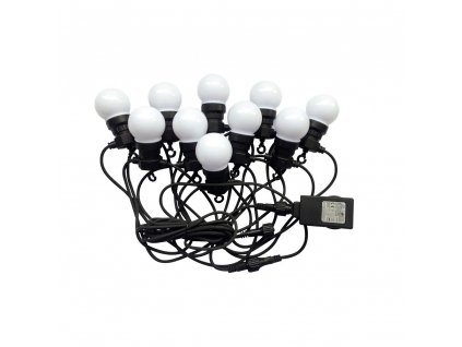 V-TAC LED reťazové svetlo - 24V 0,5W/ks 5m 10 žiaroviek studená biela