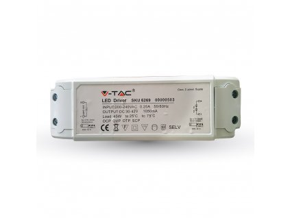 V-TAC napájací zdroj pre LED panel 45W stmievateľný