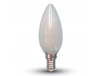 V-TAC LED žiarovka E14 C37 4W teplá biela frost filament stmievateľná
