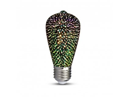 V-TAC LED žiarovka E27 ST64 3W teplá biela filament 3D ježko