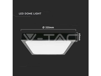 V-TAC LED svietidlo 18W 4000K štvorcové biele IP44 + mikrovlnný senzor