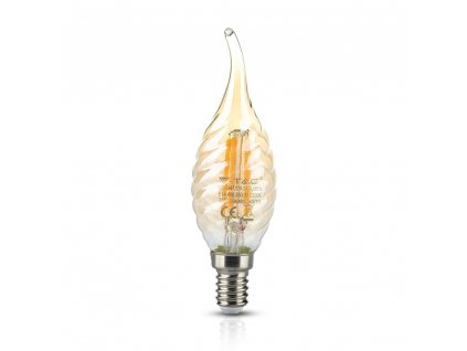 V-TAC LED žiarovka E14 C37 4W 2200K amber filament twist