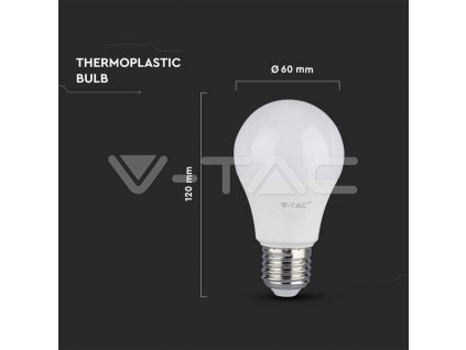 V-TAC PRO LED žiarovka  E27 A60 12W 4000K stmievateľná