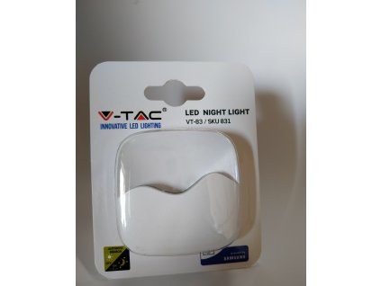 V-TAC PRO LED nočné svetlo do zásuvky denná biela štvorcové