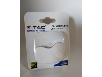 V-TAC PRO LED nočné svetlo do zásuvky teplá biela štvorcové