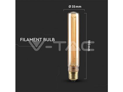 V-TAC LED žiarovka E27 T30 2W 1800K amber filament