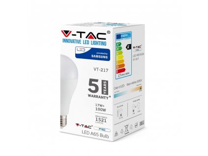 V-TAC PRO SAMSUNG LED žiarovka E27 A65 17W studená biela