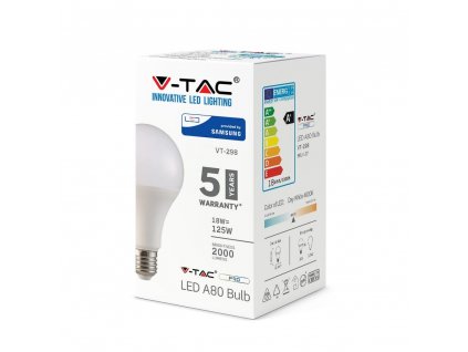 V-TAC PRO SAMSUNG LED žiarovka E27 A80 18W studená biela