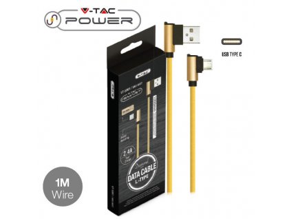V-TAC POWER USB kábel USB-C 1m zlatý