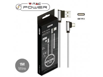 V-TAC POWER USB kábel USB-C 1m sivý