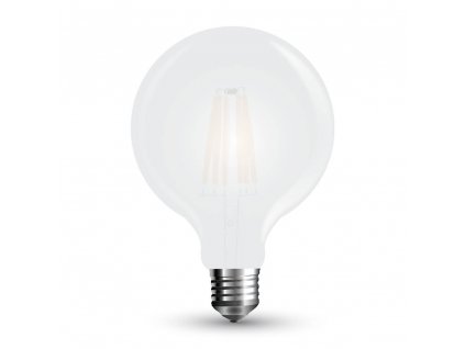 V-TAC LED žiarovka E27 G125 7W teplá biela filament frost