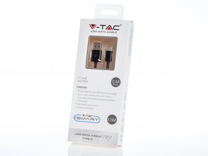 V-TAC POWER USB kábel USB-C 1,5m čierny