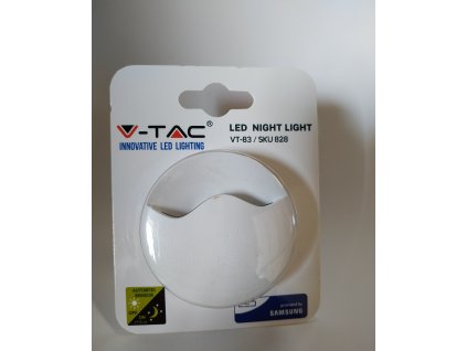 V-TAC PRO LED nočné svetlo do zásuvky teplá biela kruhové