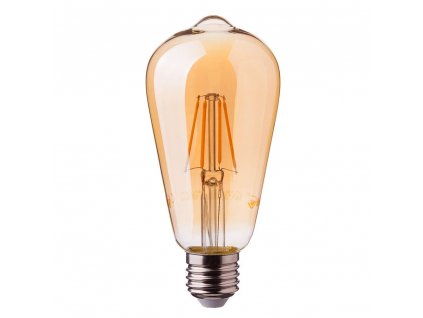V-TAC LED žiarovka E27 6W teplá biela filament amber