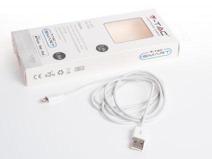 V-TAC POWER USB kábel Apple lightning 1,5m biely - MFi certifikácia