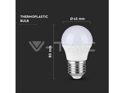 V-TAC LED žiarovka - E27 G45 3,7W 6500K