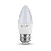 V-TAC LED žiarovka E27 C37 4,5W studená biela