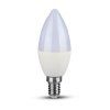 V-TAC LED žiarovka E14 C37 4W studená biela