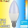 V-TAC PRO SAMSUNG LED žiarovka E14 C37 7W denná biela