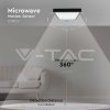 V-TAC LED svietidlo 18W 4000K štvorcové biele IP44 + mikrovlnný senzor