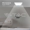 V-TAC LED svietidlo 18W 4000K štvorcové biele IP44 + mikrovlnný senzor