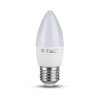 V-TAC LED žiarovka - E27 C37 4,5W 4500K