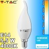 V-TAC PRO LED žiarovka E14 C37 5,5W denná biela SAMSUNG