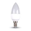 V-TAC LED žiarovka E14 C37 5,5W teplá biela