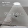 V-TAC LED svietidlo 18W 4000K kruhové biele IP44 + mikrovlnný senzor