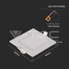 V-TAC LED panel 6W 6400K štvorcový