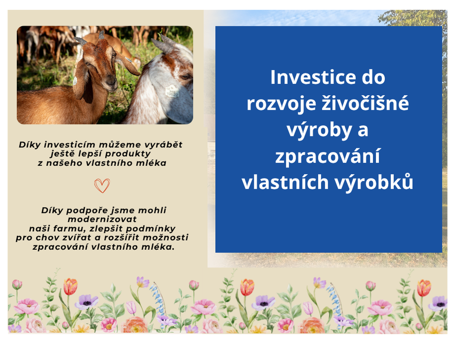 Investlice do rozvoje živočiškńé výroby