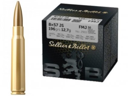 CELOPLÁŠŤOVÁ STŘELA 8 x 57 JS FMJ 196GR / 12,70G "SYPANÉ" S&B 50KS
