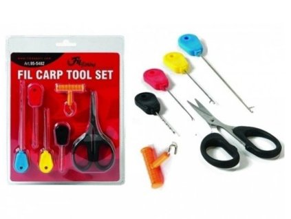 Sada jehel + vrtáček + nůžky + utahovač uzlů FILFISHING CARP TOOL SET