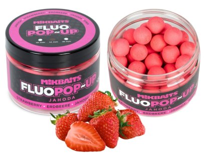 Plovoucí fluo boilie 150ml Jahoda  14mm /18mm