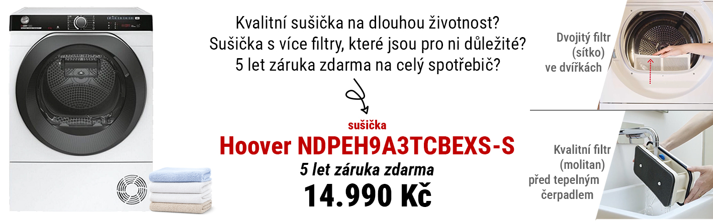 sušička Hoover NDPEH9A3TCBEX-S na www.vadura.cz
