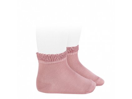 ceremony short socks with openwork cuff pale pink