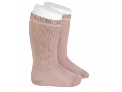 ceremony high socks openwork cuff old rose