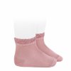 ceremony short socks with openwork cuff pale pink