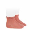 ceremony short socks with openwork cuff peony