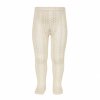 perle openwork tights linen