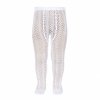 perle openwork tights white