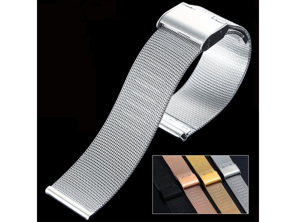 CUNUJIX Set 2 Cinturini Per Garmin 18mm - Maglia Metallica E Acciaio Inox Per Vivoactive 4S/Venu 3S/Forerunner 255S