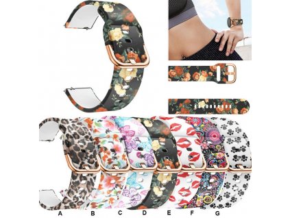 Náhradní řemínek univerzální  s potiskem šířka 20 mm  Garmin Vivoactive 6, 5, Forerunner 570 42 mm, Amazfit Active 2, GTS 4 GTS 4 mini a další  2005